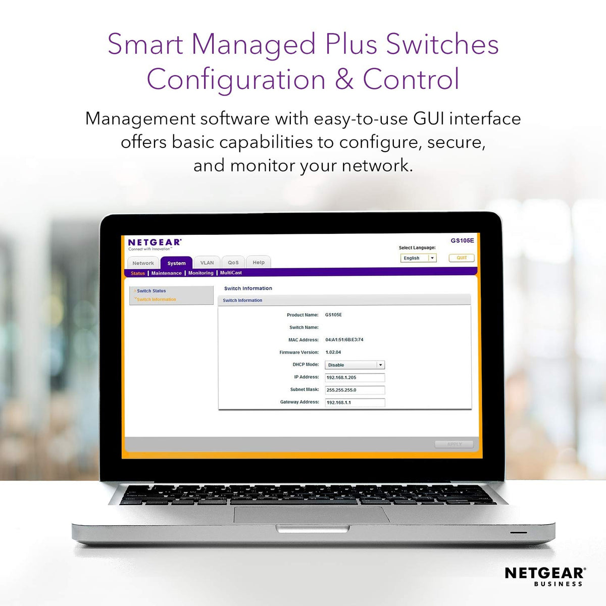 NETGEAR 8Port Gigabit Smart Managed Plus Switch (GS108Ev3