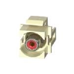 C2G 28742 Snap-In Red RCA F/F Keystone Insert Module, Ivory