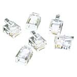 C2G 27559 RJ11 6x4 Modular Plug for Flat Stranded Cable Multipack (100 Pack) Clear