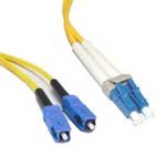 C2G 27473 OS2 Fiber Optic Cable - LC-SC 9/125 Duplex Single-Mode PVC Fiber Cable, Yellow (98.4 Feet, 30 Meters)