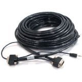 C2G 40176 VGA + 3.5mm Audio Video Cable M/M with Rounded Low Profile Connectors, Plenum CMP-Rated, Black (25 Feet, 7.62 Meters)