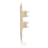 C2G 27417 2-Port Cat5e RJ45 Configured Single Gang Wall Plate, Ivory