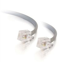 C2g 14ft Rj11 Modular Telephone Cable - Rj-11 Male - Rj-11 Male - 14ft - Silver