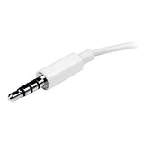 StarTech.com 3.5mm 4 Position to 2x 3 Position 3.5mm Headset Splitter Adapter M/F - White - Mini-ph