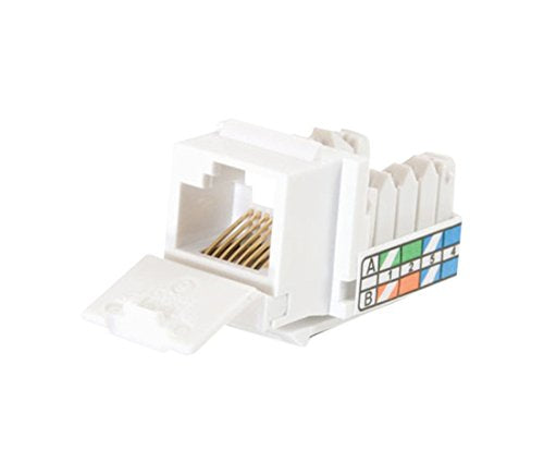 C2G 35201 Cat5e 90° RJ45 Unshielded Keystone Jack, White