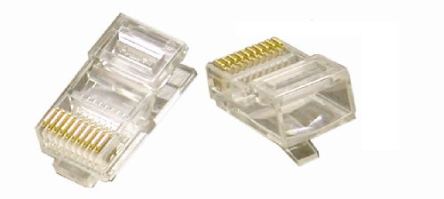 C2G 04744 RJ45 10x10 Modular Plug for Flat Stranded Cable, Clear