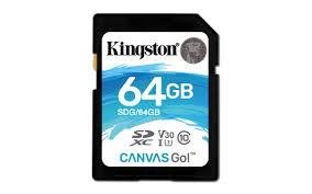 Kingston 64GB SDXC Canvas Go 90R/45W CL10 U3 V30