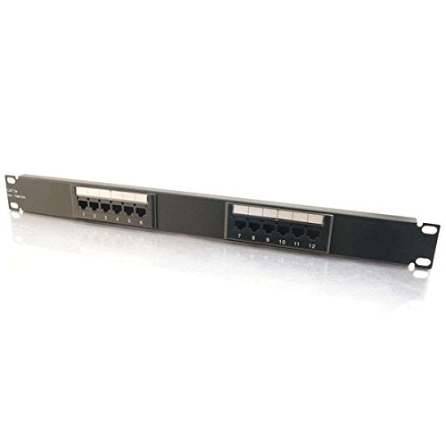 C2G 03850 12-Port Cat5e 110-Type Patch Panel, Black