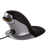 Fellowes 9894691 Penguin Ambidextrous Mouse Wired - Medium, Black/Silver