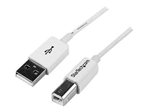 StarTech.com 2m White USB 2.0 A to B Cable - USB 2.0 AB Cable Male / Male - USB B Cable - 1x USB 'A' (M), 1x USB 'B' (M) - White, 6ft (USBPAB2MW)