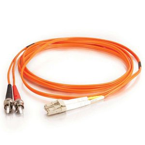 C2G 37412 OM2 Fiber Optic Cable - LC-ST 50/125 Duplex Multimode PVC Fiber Cable, Orange (98.4 Feet, 30 Meters)