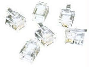C2G 27558 RJ11 6x4 Modular Plug for Flat Stranded Cable Multipack (50 Pack) Clear