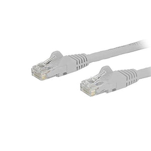 StarTech.com Cat6 Patch Cable - 1 ft - White Ethernet Cable - Snagless RJ45 Cable - Ethernet Cord - Cat 6 Cable - 1ft (N6PATCH1WH)