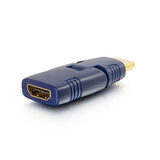 C2G 40420 Velocity 90° Rotating HDMI Female to HDMI Male Port Saver Adapter, Blue