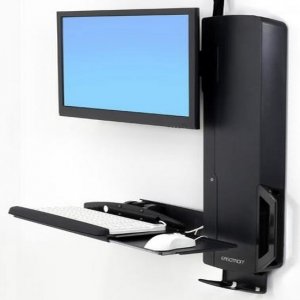 Ergotron StyleView Sit-Stand Vertical Lift, High Traffic Area - Wall Mount for LCD Display/Keyboard / Mouse - Black - Screen Size: 24"