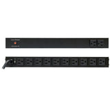 CyberPower PDU15B2F10R Basic PDU, 100-125V/15A, 12 Outlets, 1U Rackmount