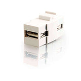 C2G 28748 Snap-In USB A/A Female Keystone Insert Module, TAA Compliant, White