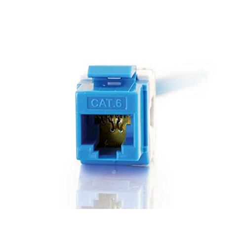 C2G 35211 Cat6 180° RJ45 Unshielded Keystone Jack, Blue