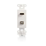 C2G 39702 HDMI and USB Pass Through Wall Plate, White