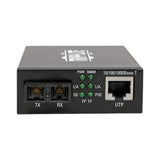 SC Singlemode Fiber to Gbe Media Converter POE+ 10/100/1000 20KM