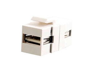 C2G 28748 Snap-In USB A/A Female Keystone Insert Module, TAA Compliant, White