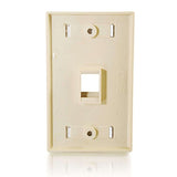 1-Port Single Gang Multimedia Keystone Wall Plate - Ivory