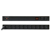 CyberPower PDU15M2F10R Metered PDU, 100-125V/15A, 12 Outlets, 1U Rackmount