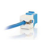 C2G 35211 Cat6 180° RJ45 Unshielded Keystone Jack, Blue