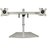 StarTech.com Dual-Monitor Stand - Horizontal - for up to 24" VESA Mount Monitors - Silver - Adjustable Computer Monitor Stand for Desk (ARMDUOSS)