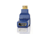 C2G 40434 Velocity 90° Rotating HDMI Female to HDMI Mini Male Port Saver Adapter, Blue