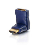 C2G 40420 Velocity 90° Rotating HDMI Female to HDMI Male Port Saver Adapter, Blue