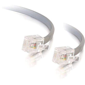 C2g 7ft Rj11 Modular Telephone Cable - Rj-11 Male - Rj-11 Male - 7ft - Silver