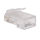 100pk Rj45 Plugs for Flat Solid / Stranded Conductor Cable