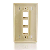 C2G 03712 3-Port Keystone Single Gang Wall Plate, Ivory