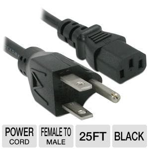 Cables To Go 14719 25ft Universal Power Cord - 25ft - Black