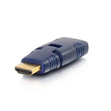 C2G 40420 Velocity 90° Rotating HDMI Female to HDMI Male Port Saver Adapter, Blue