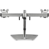 StarTech.com Dual-Monitor Stand - Horizontal - for up to 24" VESA Mount Monitors - Silver - Adjustable Computer Monitor Stand for Desk (ARMDUOSS)