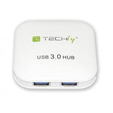 Techly 4 Port Hub USB 3.0 - White