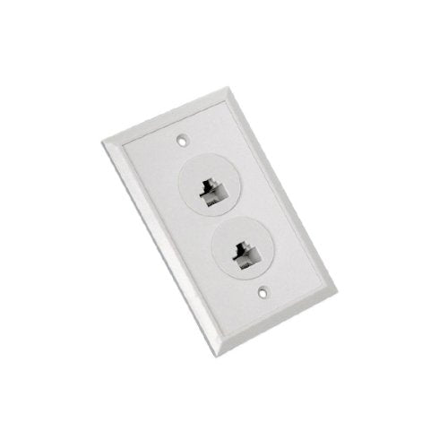 RJ12 Dual Outlet Flush Wall Plate - WH