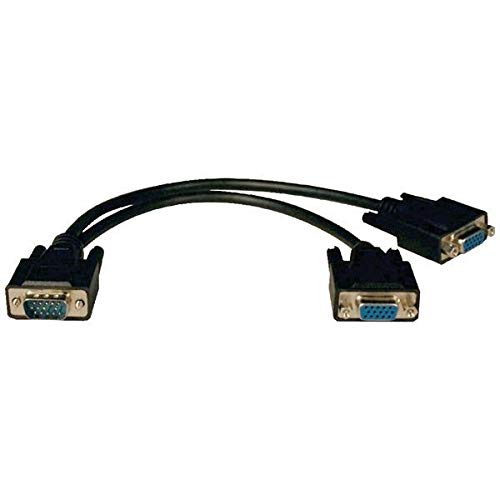 Tripp Lite High Resolution VGA Monitor Y Splitter Cable (HD15 M to 2x HD15 F) 1-ft.(P516-001-HR)