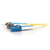 C2G 37486 OS2 Fiber Optic Cable - LC-ST 9/125 Duplex Single-Mode PVC Fiber Cable, Yellow (98.4 Feet, 30 Meters)