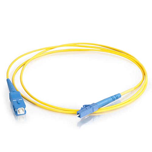 C2G 37111 OS2 Fiber Optic Cable - LC-SC 9/125 Simplex Single-Mode PVC Fiber Cable, Yellow (16.4 Feet, 5 Meters)