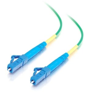 C2G 33450 OS2 Fiber Optic Cable - LC-LC 9/125 Simplex Single-Mode PVC Fiber Cable, Green (3.3 Feet, 1 Meter)