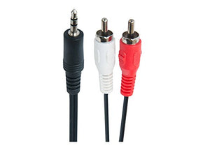 3.5mm Mini Male To 2 X Rca Males Cable 25ft .link Depot Non-retail Packaged - Po