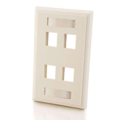 4-Port Single Gang Multimedia Keystone Wall Plate - White