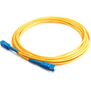 C2G 37131 OS2 Fiber Optic Cable - SC-SC 9/125 Simplex Single-Mode PVC Fiber Cable, Yellow (16.4 Feet, 5 Meters)