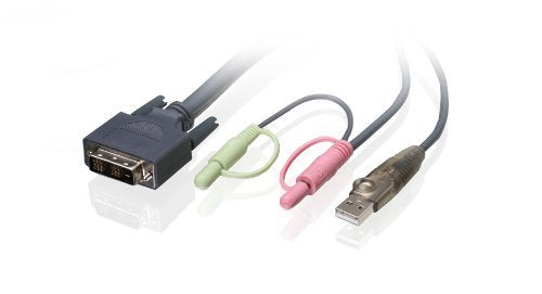 IOGEAR Single Link DVI-D USB KVM Cable G2L7D02U (1.8M)