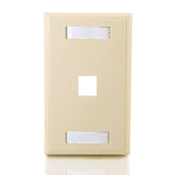 1-Port Single Gang Multimedia Keystone Wall Plate - Ivory