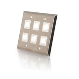 Cables to Go 6-Port Dual Gang Keystone Wallplate-Stainless Steel