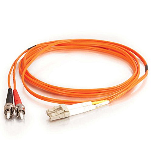 C2G 37401 OM2 Fiber Optic Cable - LC-ST 50/125 Duplex Multimode PVC Fiber Cable, Orange (6.56 Feet, 2 Meters)